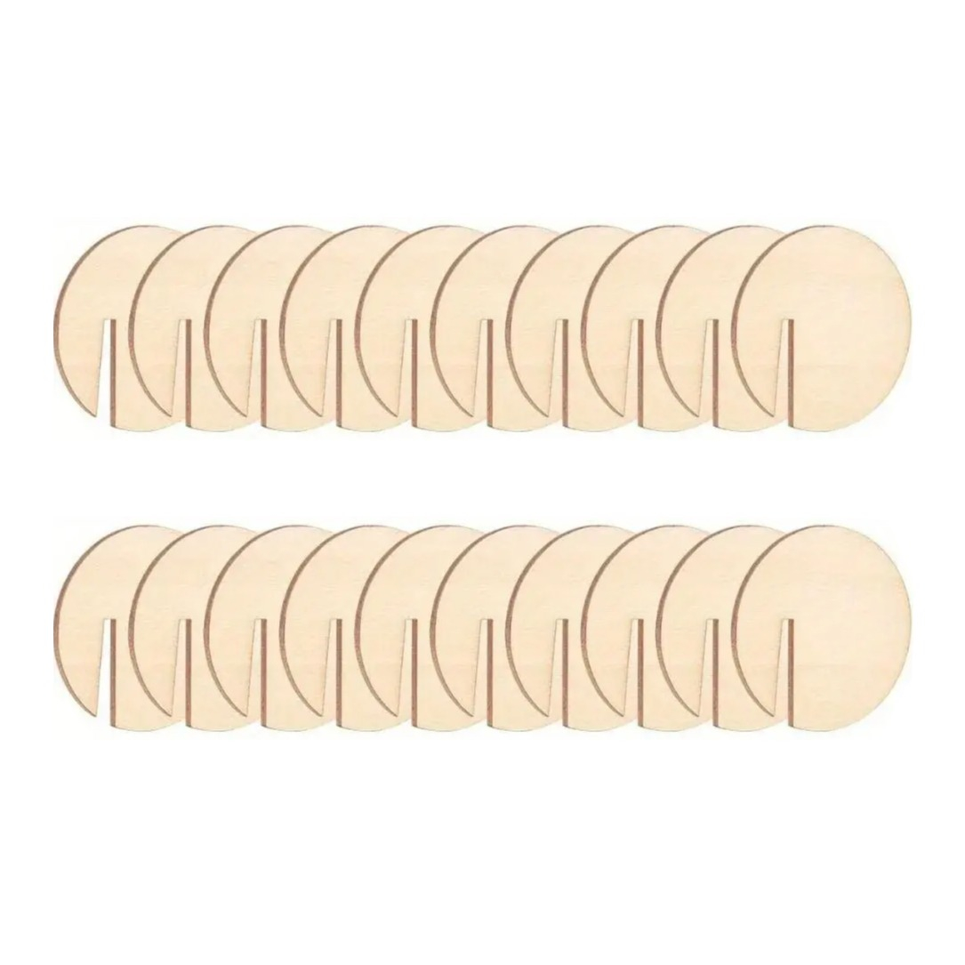 (20er Set) Holz DIY Glas Markierer Wiederverwendbarer Trinkglas Markierungs Clip - Braun