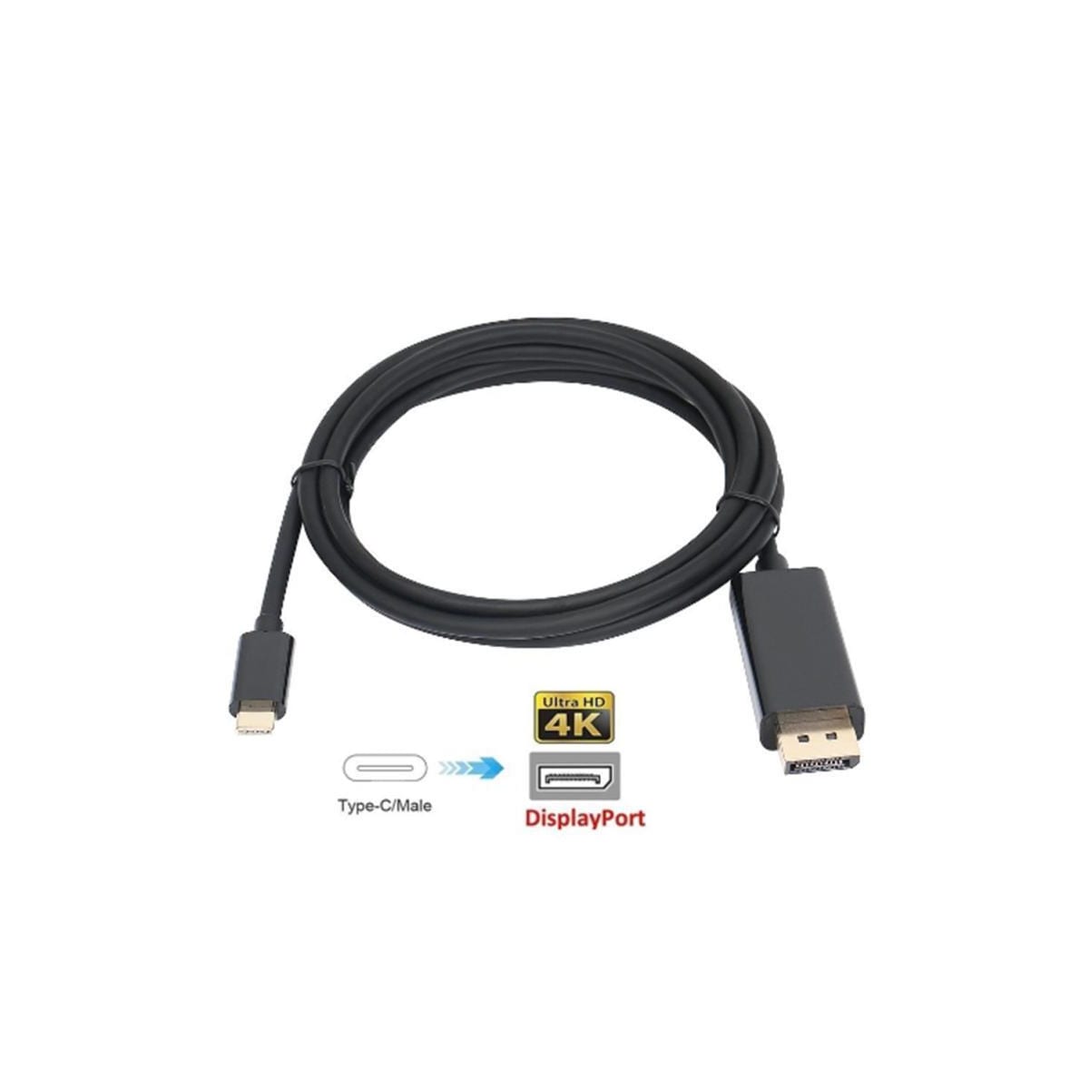 USB-C til DisplayPort adapterkabel 1,8 m Sort
