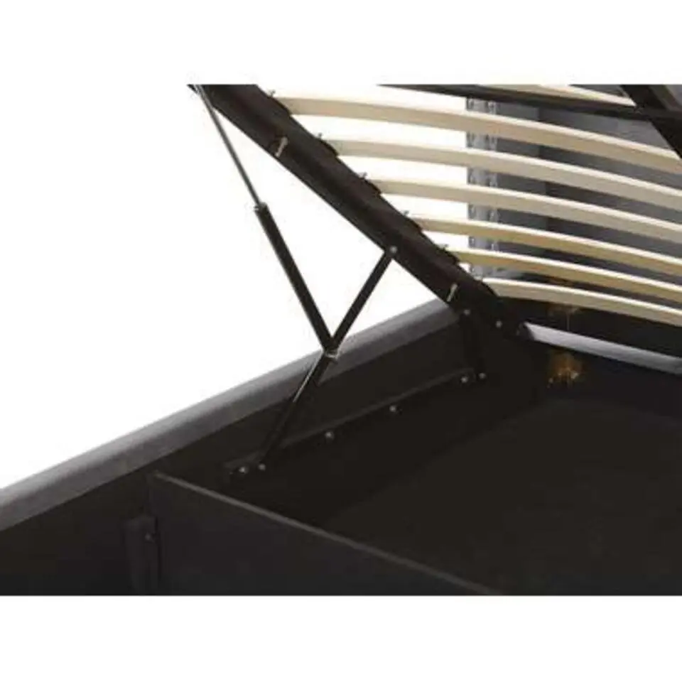 LUBBON - Bed met opbergruimte - Grijs - 160 x 200 cm - Fluweel
