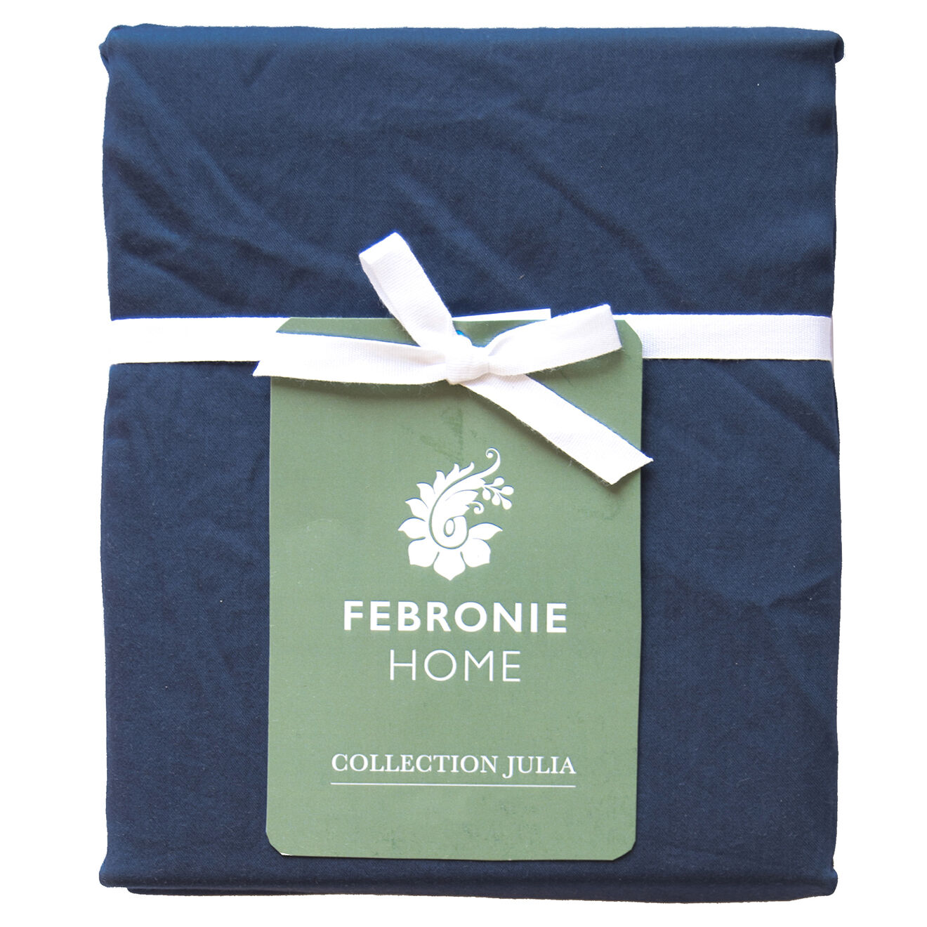 Febronie Home Taie d'oreiller 100% Satin de coton Julia bleu encre