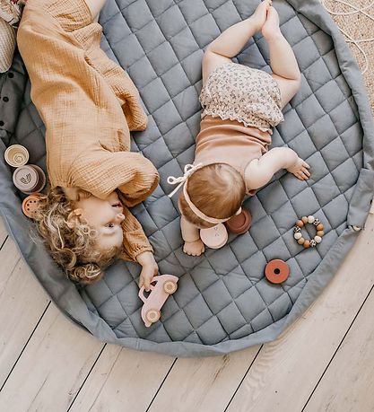 Play&Go Spielteppich - Ø120 - Soft Organic - Dusty Blue