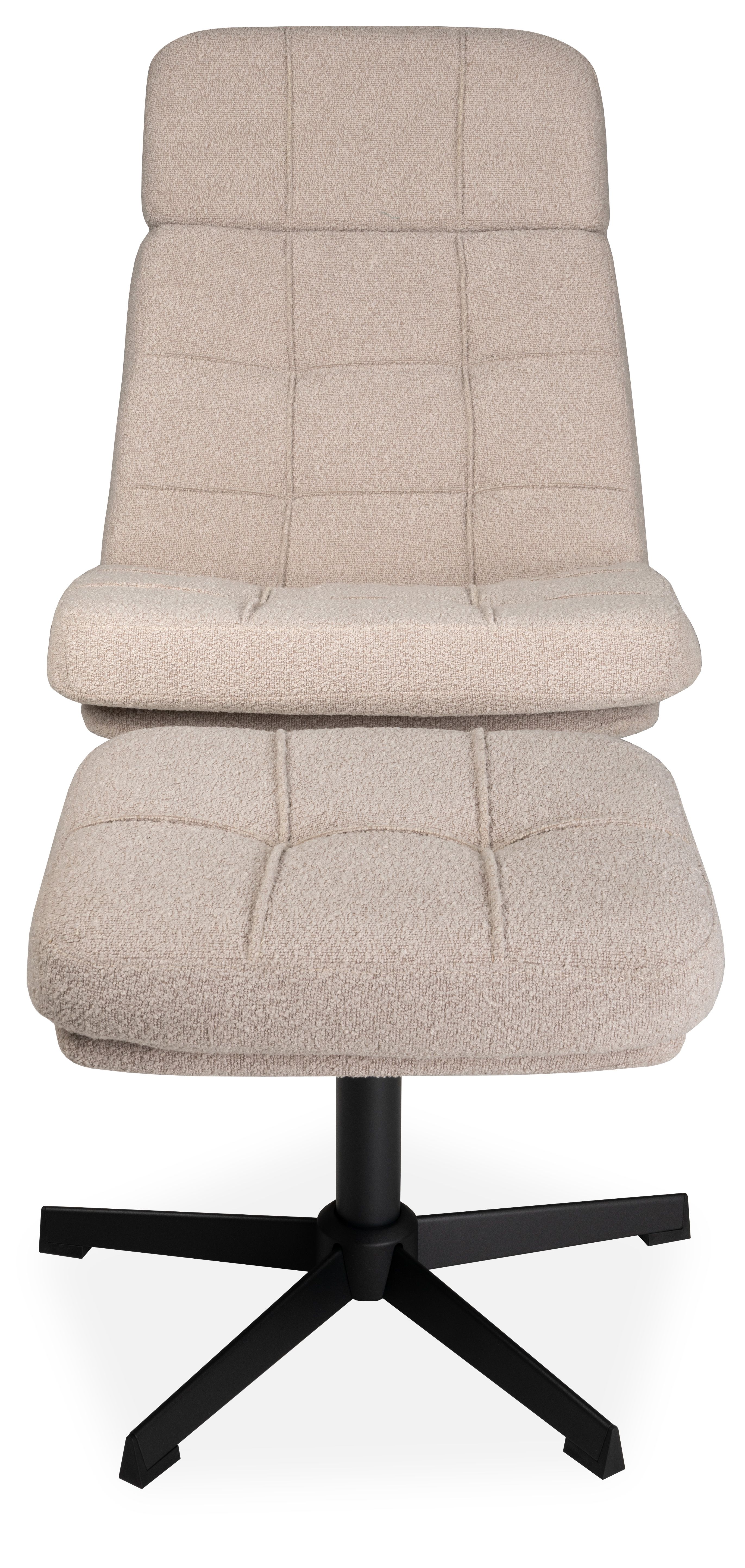 Draaifauteuil met hocker Naturel CH-73.004 Alvar B53 x D57 x H83 cm