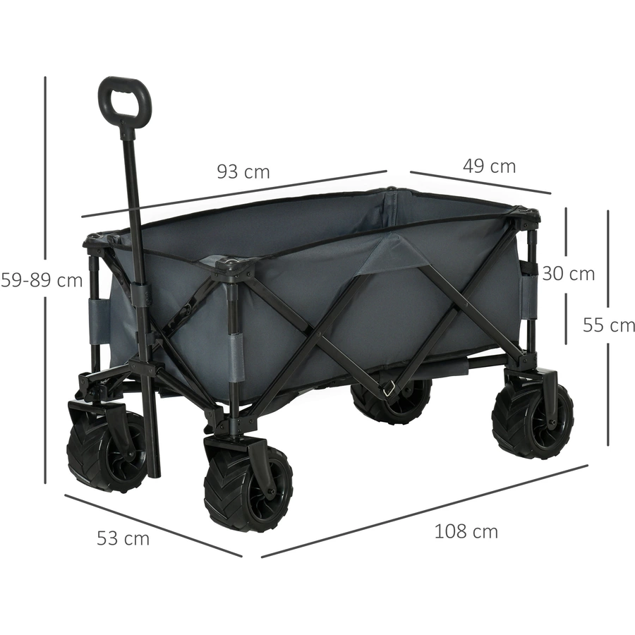 Outsunny Gerätewagen Geräumiges Design, das bis zu 70 kg tragen kann dunkelgrau