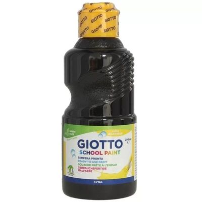 Giotto School - Gouache ultra lavable - noir - bouteille de 250 ml
