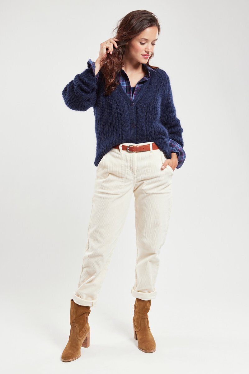 Cardigan boutonné Arielle - mohair