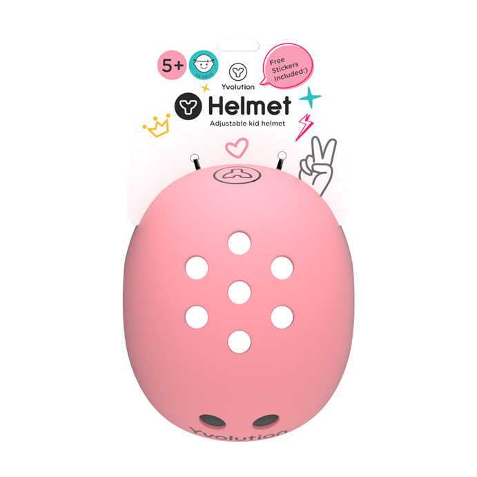 Yvolution Verstelbare Helm Roze met Stickers