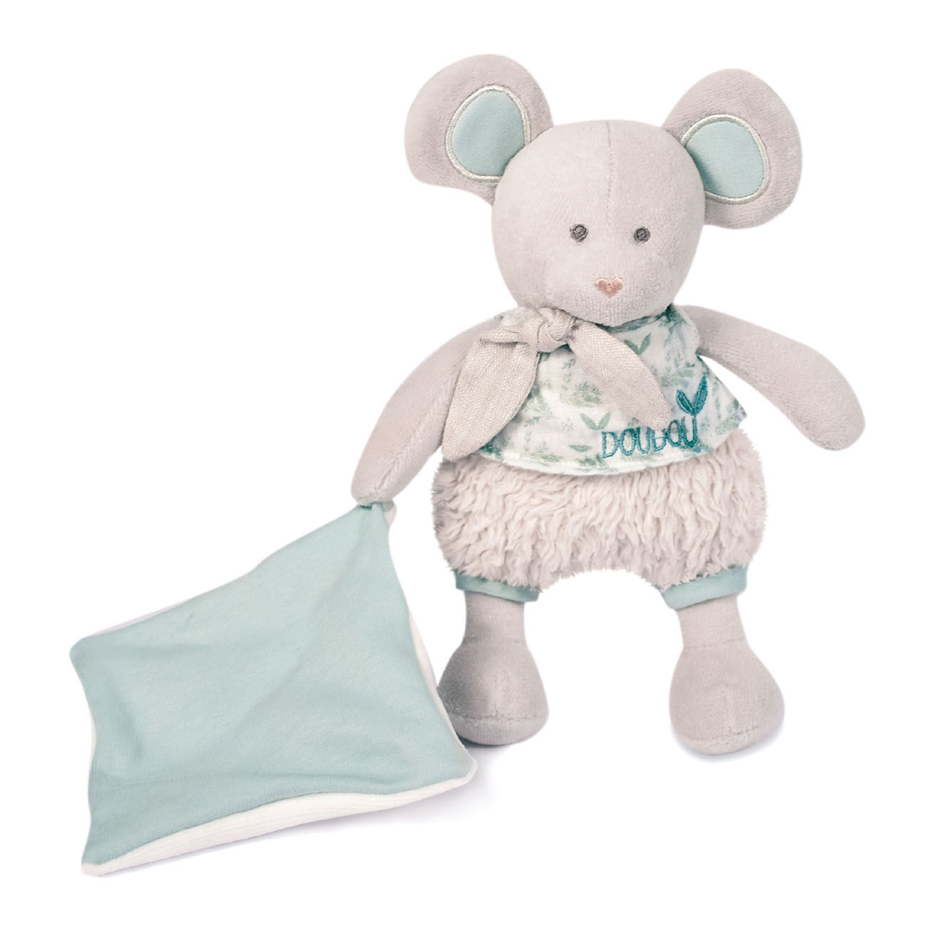 Doudou et Compagnie Souris avec doudou vert