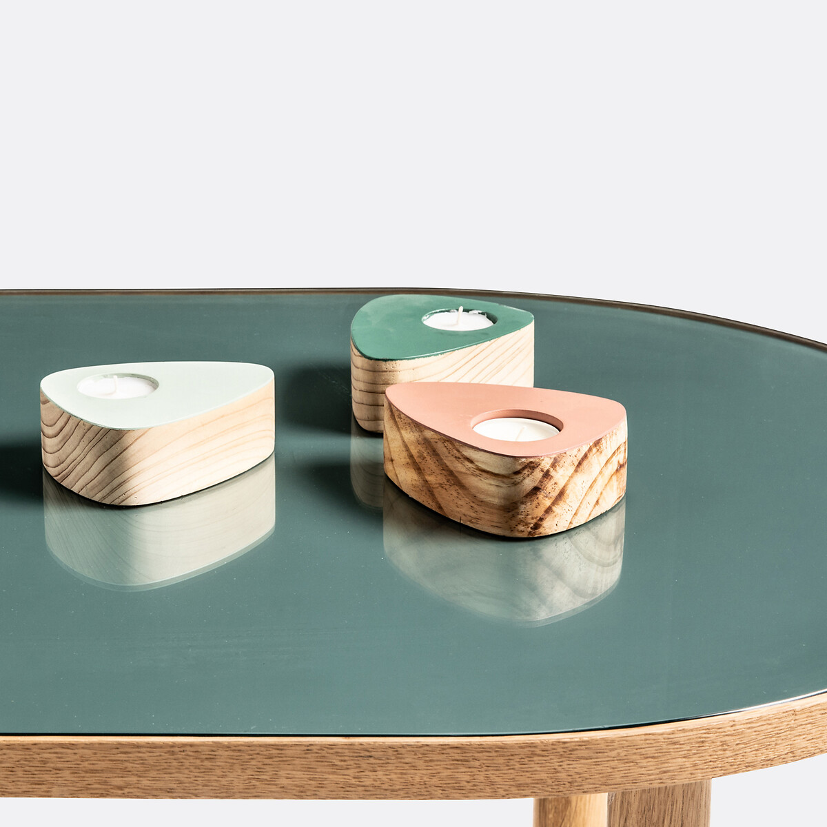 LA REDOUTE INTERIEURS<br>Mesa de centro em carvalho e vidro, Evergreen