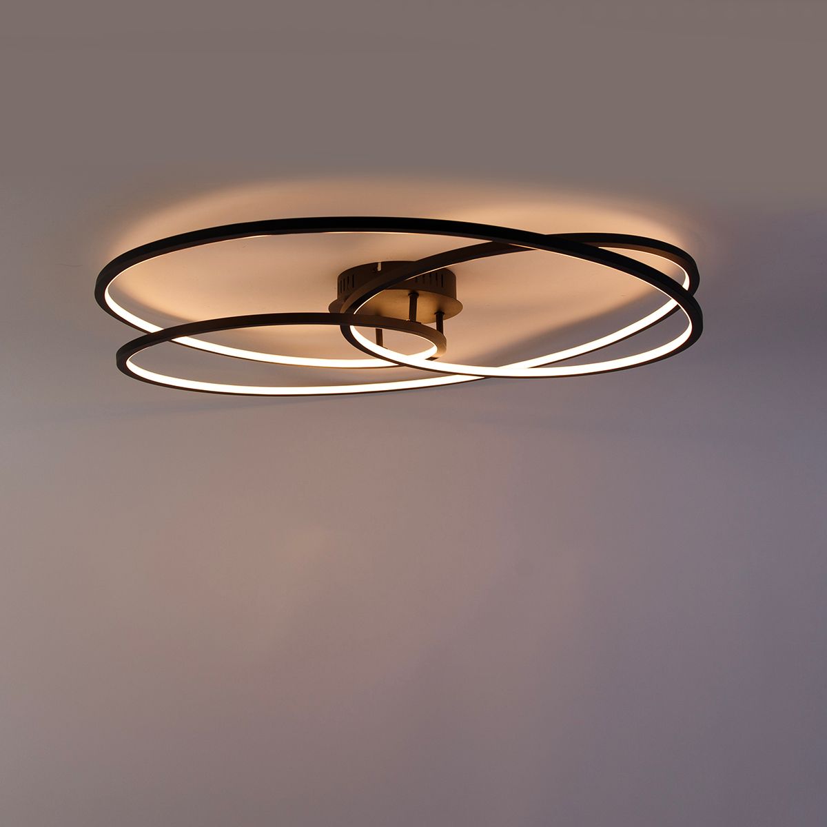 Plafondlamp zwart 78 cm incl. LED 3 staps dimbaar - Rowin