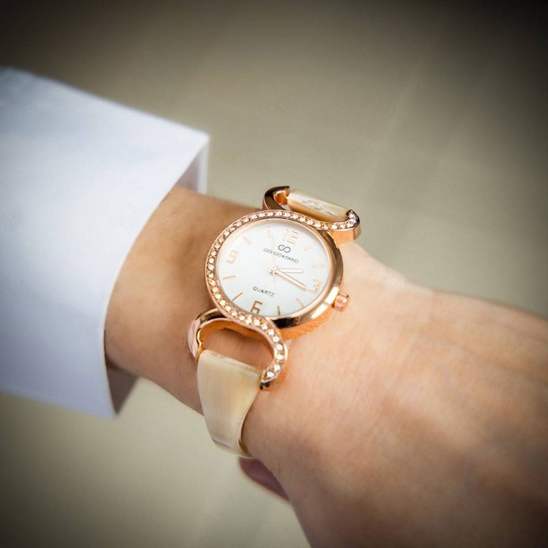 Coffret montre Femme GIORGIO bracelet Acier Rose Métal