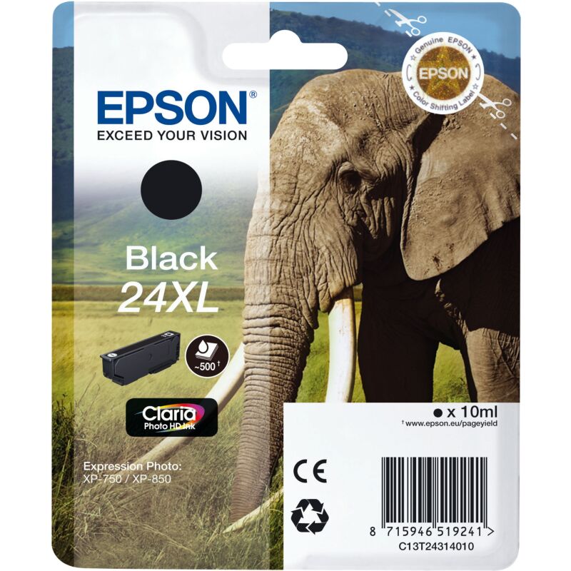 Cartouche Epson 24XL Haute capacité noire pour imprimante jet d'encre