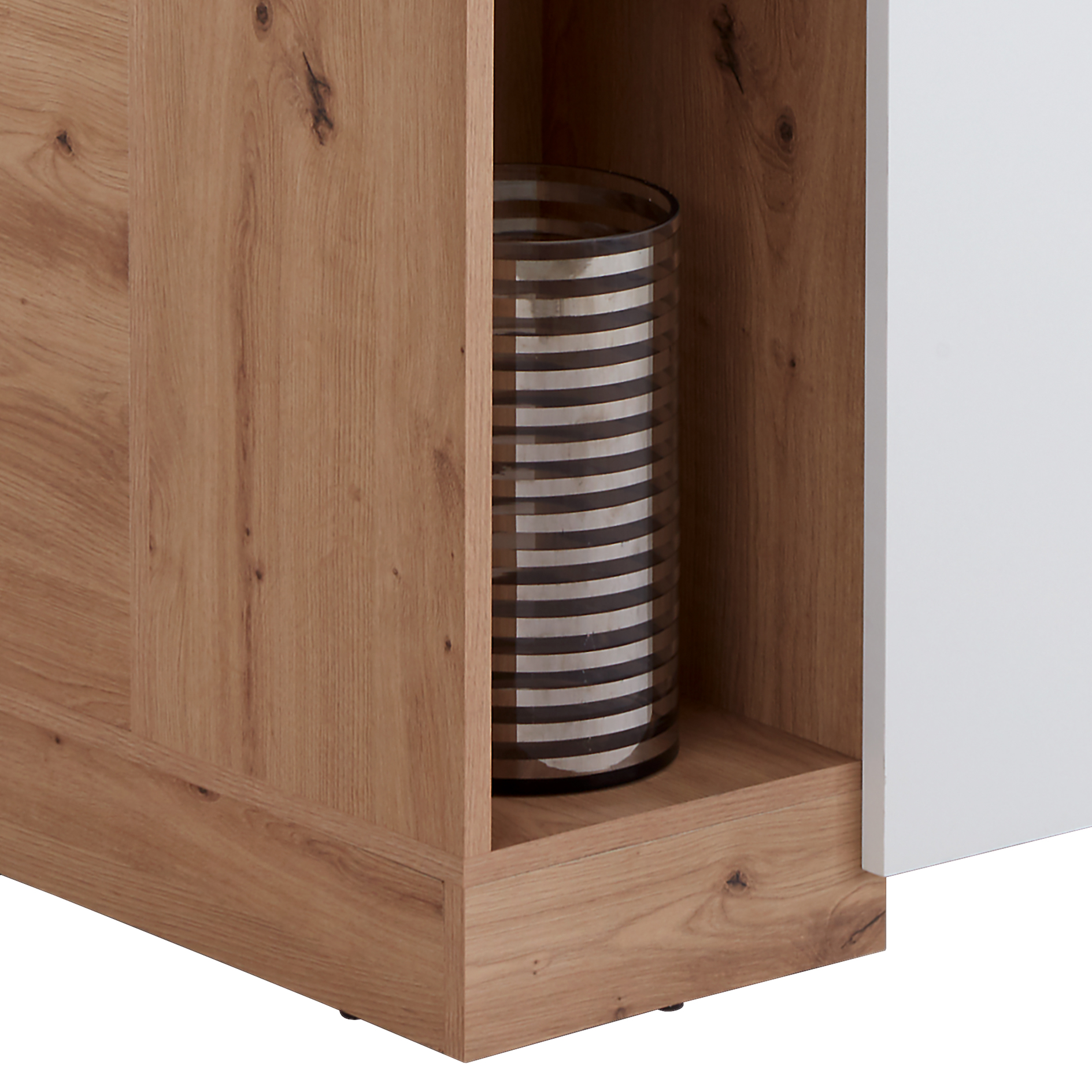 Eckschrank - Artisan Eiche-alpinweiß - begehbar