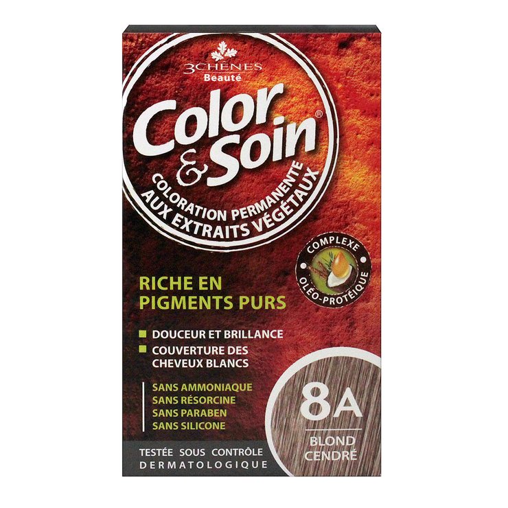 Color & Soin coloration permanente 8A blond cendré