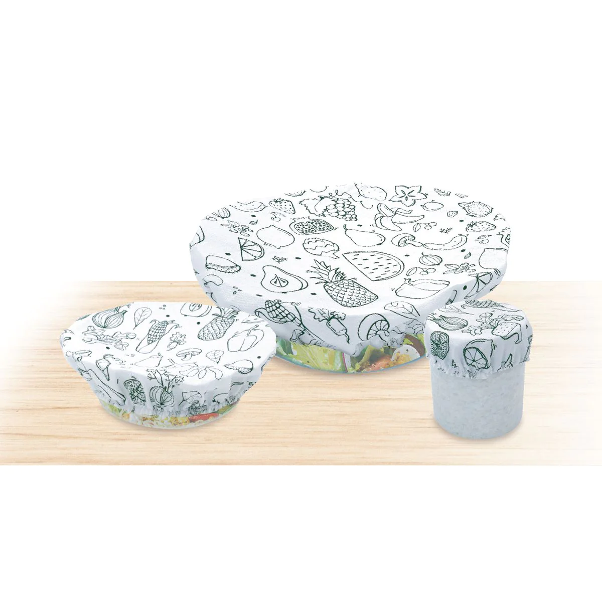 Lot de 3 films étirables réutilisables en coton Eco Friendly Fackelman