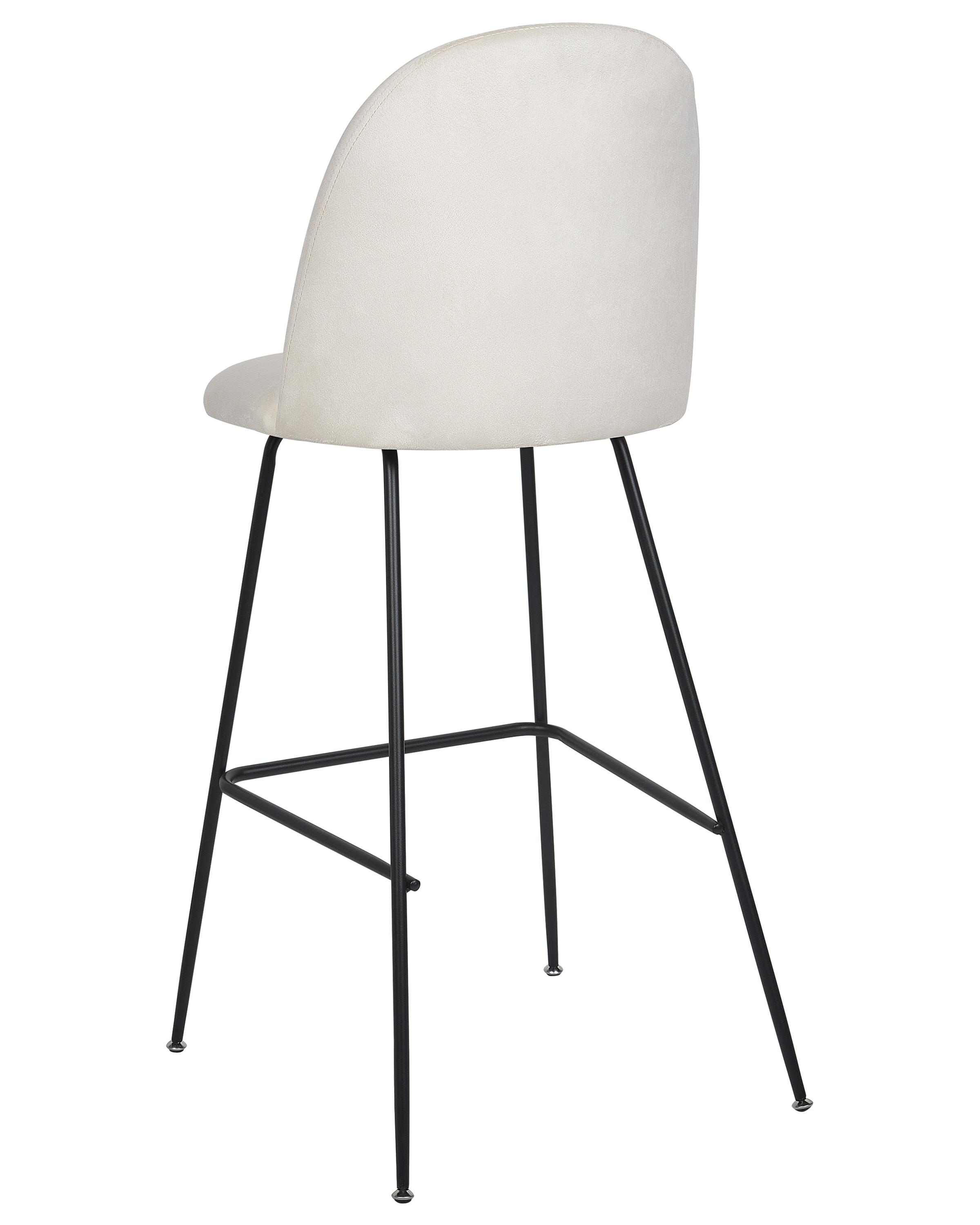 Set van 2 barstoelen ARCOLA Fluweel Gebroken wit