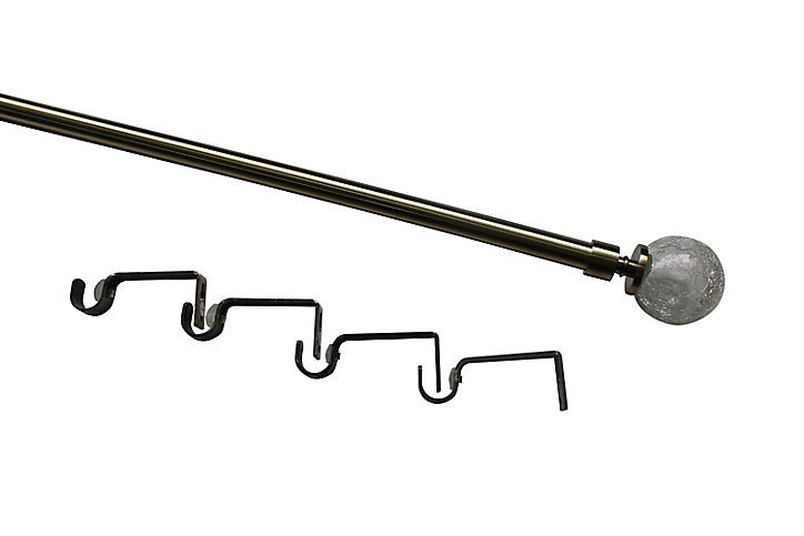 Kit de tringle à rideau extensible embout boule verre Antiki GoodHome 200/330 cm Ø16/19mm doré