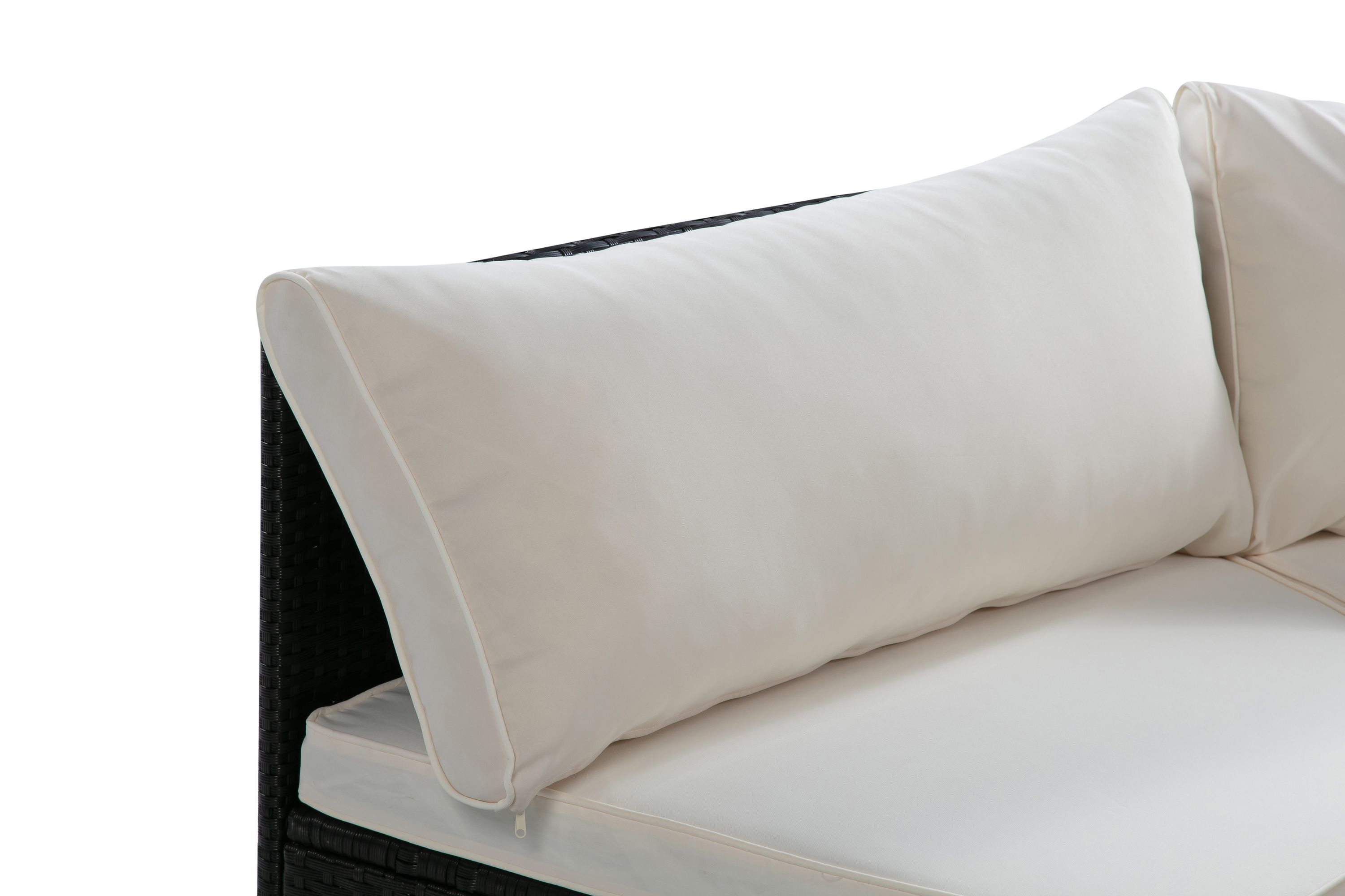 Rattanlounge SEASIDE schwarz/weiss