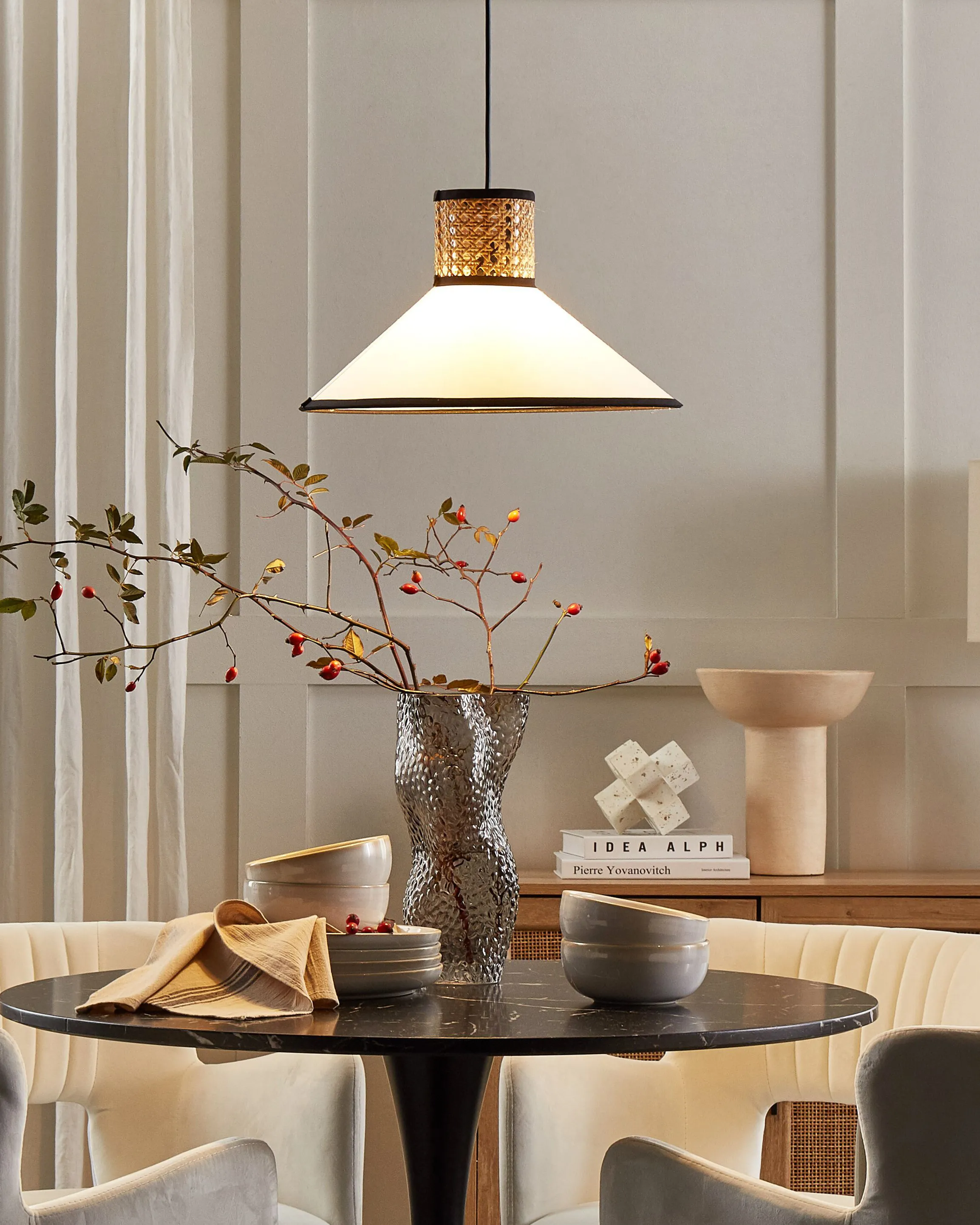 Hanglamp MANTUA Rotan Wit
