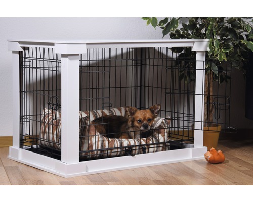 Huisdierbox met tafelblad 83x55x59 cm wit