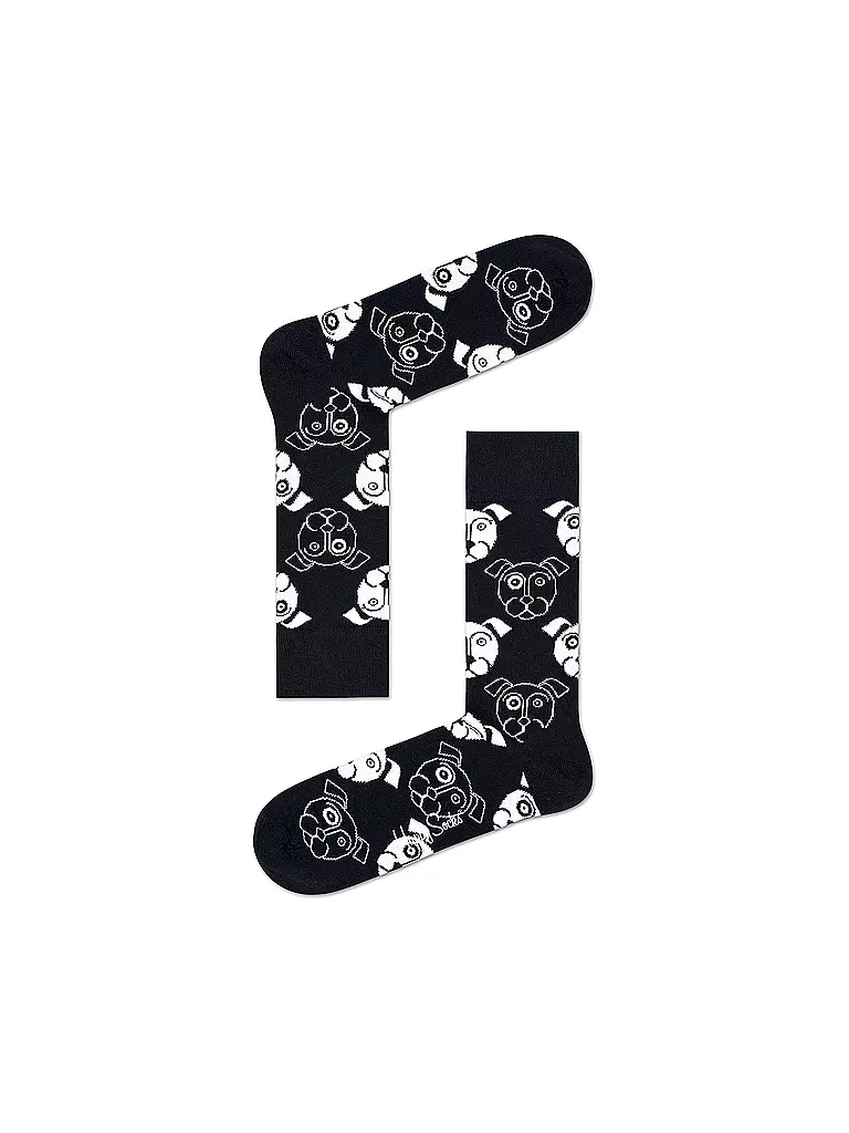 HAPPY SOCKS Herren Socken DOG 41-46 black/white schwarz