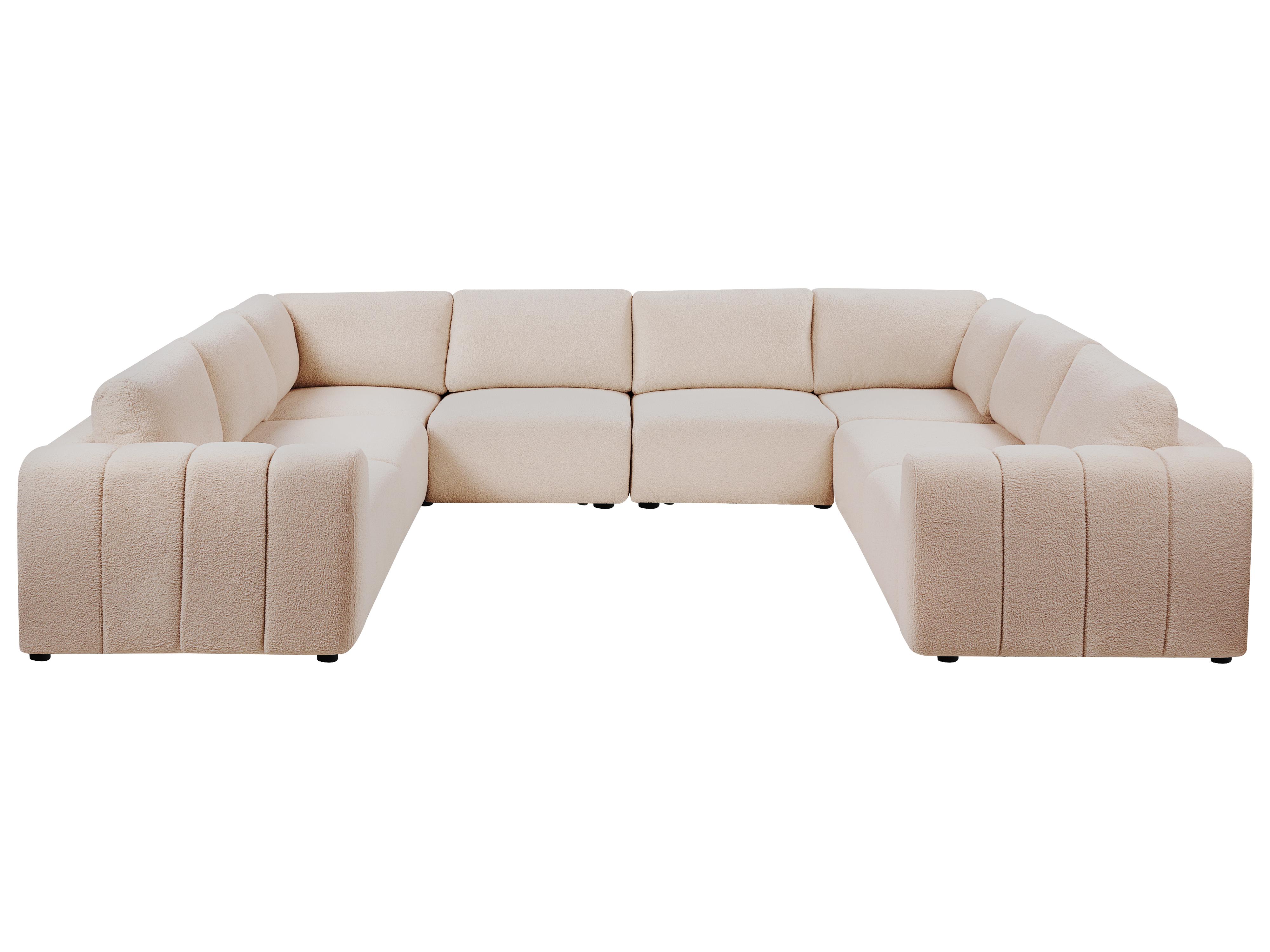 Modulaire U-vormige bank 8-zits KIVVIK Bouclé Beige