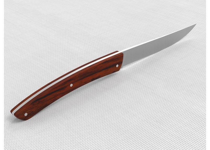 Service de 6 couteaux de table LE THIERS® avec un manche en bois de cocobolo et lame en acier inoxydable