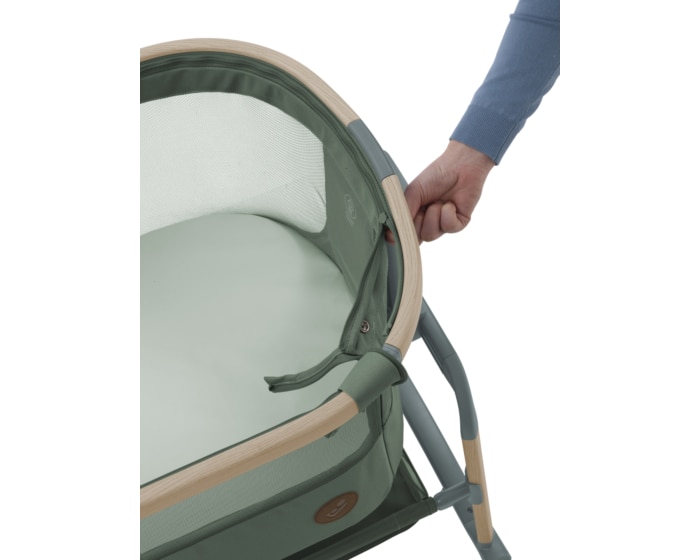 Iora Air Beistellbettchen 0 - 6 M   0 - 9 kg    Allround-Netzgewebe |    Erhöhter Komfort |    Schaukelmodus |    100 % recycelte Eco Care-Stoffe |