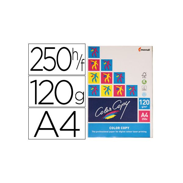 Mondi 250 un. Fls Papel A4 Laser Color Copy 120g Brilhante - A4-26631