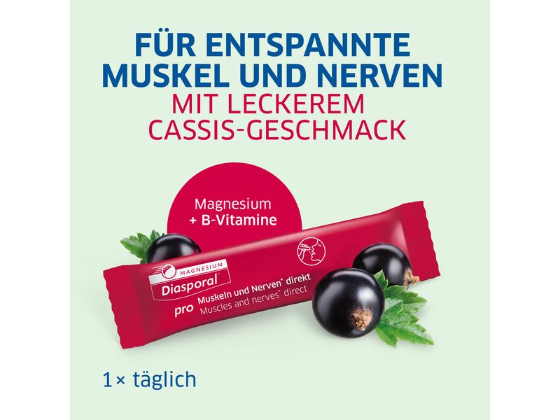 Magnesium Diasporal Pro Muskeln   Nerven 30 Direct Sticks Veganes Direktgranulat mit Magnesium und B-Vitaminen