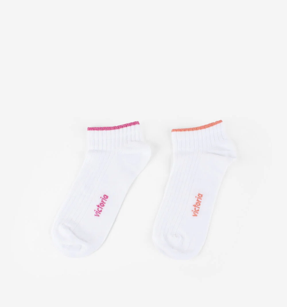 SOCQUETTES LUREXFUCSIA-NARANJA