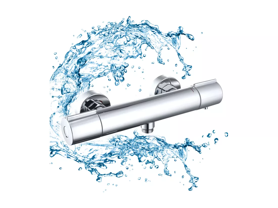 Mitigeur Thermostat Douche Robinet Mitigeur Douche pour Colonne de Douche Baignoire Robinetterie de Bain en Laiton Chromé