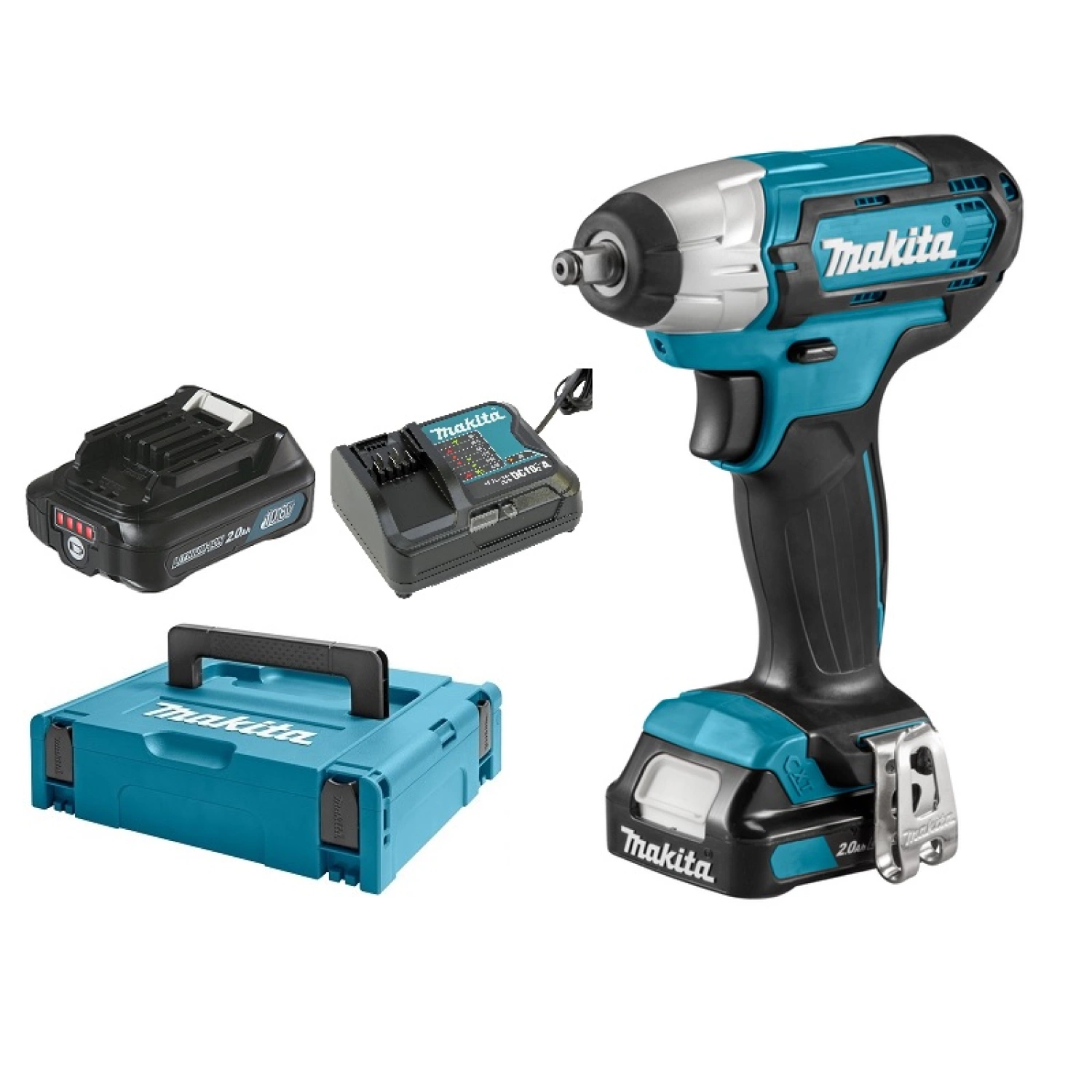 Makita TW140DSAJ 10,8V Li-Ion Accu slagmoersleutel set (2x 2.0Ah accu) in Mbox - 140Nm - 3/8