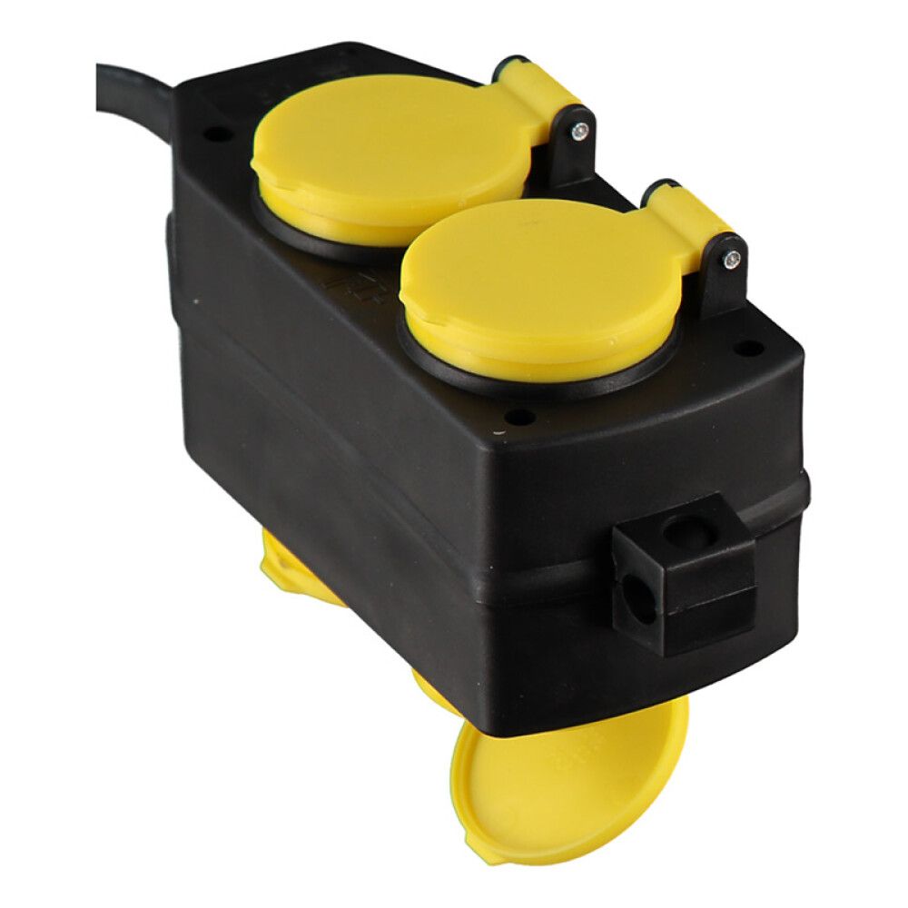 GRENUTTAK VOLTOMAT 4-VEIS IP44 SVART M/GULE LOKK