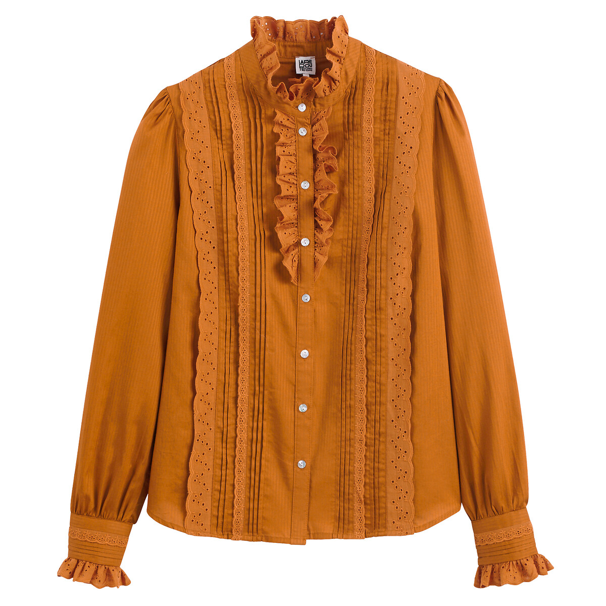 COLEÇÕES LA REDOUTE<br>Blusa romântica de algodão Signature EUGENIE