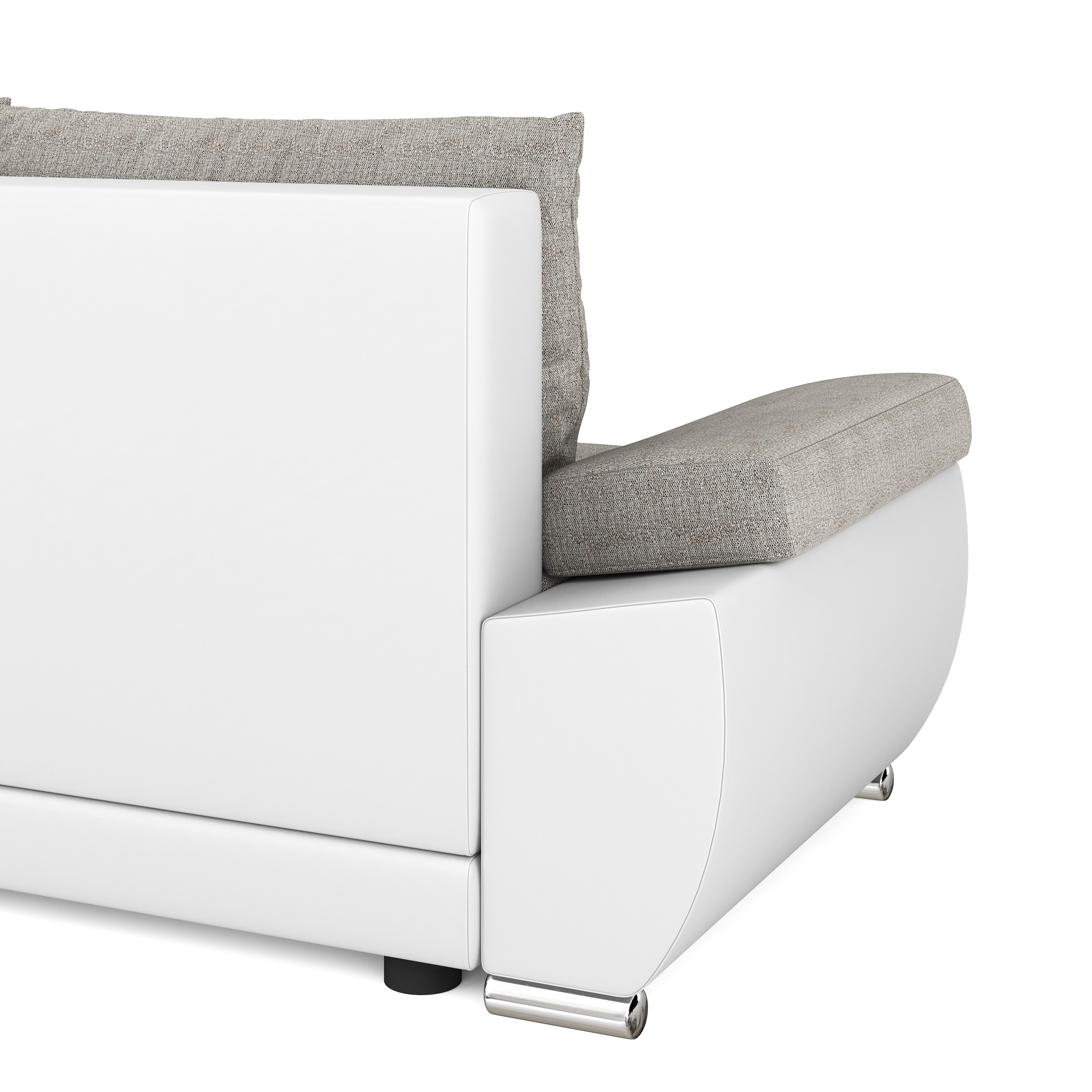 Ecksofa mit Schlaffunktion KIRA rechts weiss/grau