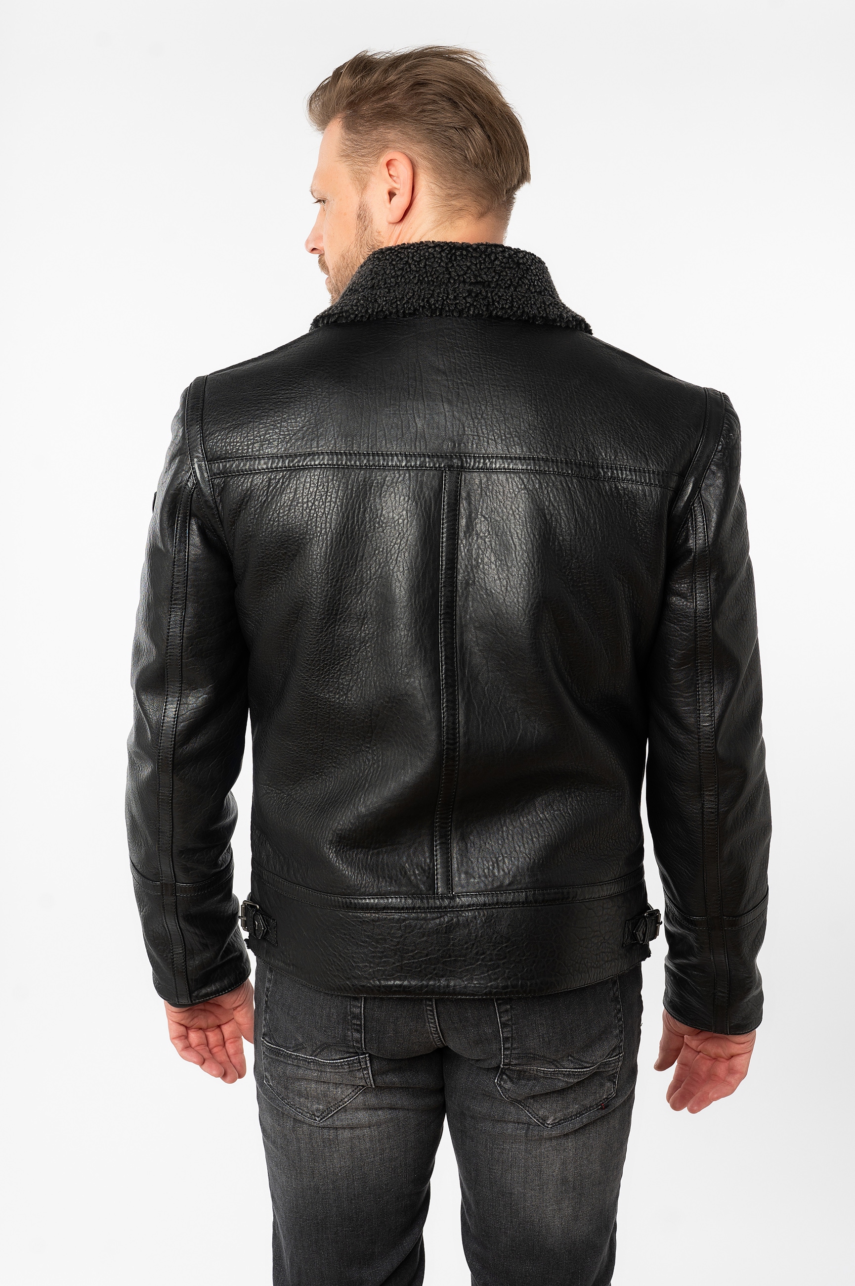 Mauritius Lederjacke »MMCeylor« mit Umlegekragen