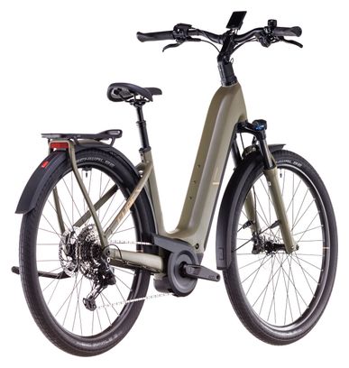VTC Électrique Cube Kathmandu Hybrid Pro 800 Easy Entry Shimano Cues 11V 800 Wh 700 mm Vert Dusty Olive 2025