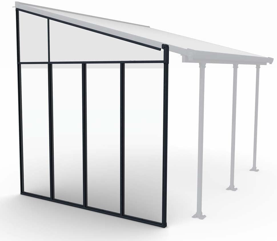 Palram Canopia Seitenwand - Kompatibel Mit Allen Terrassenüberdachungen Mit 3 Meter Tiefe, Grau 704484