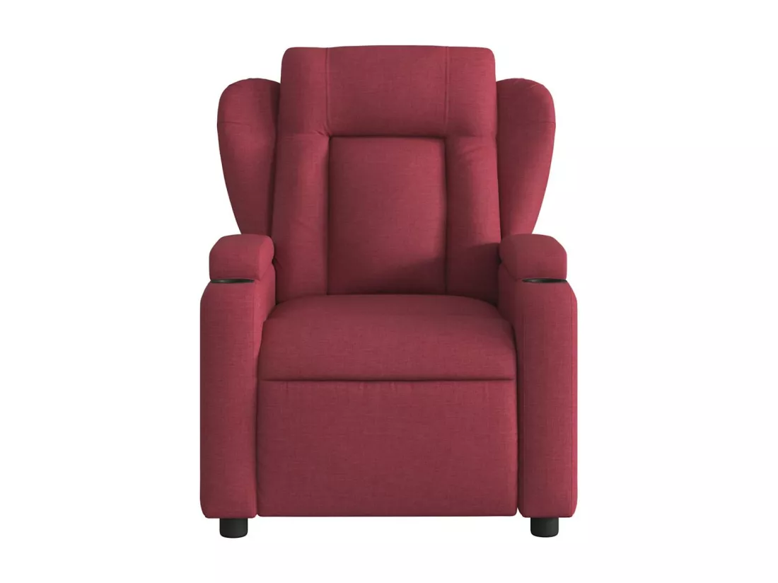 Fauteuil massant inclinable électrique Rouge bordeaux Tissu