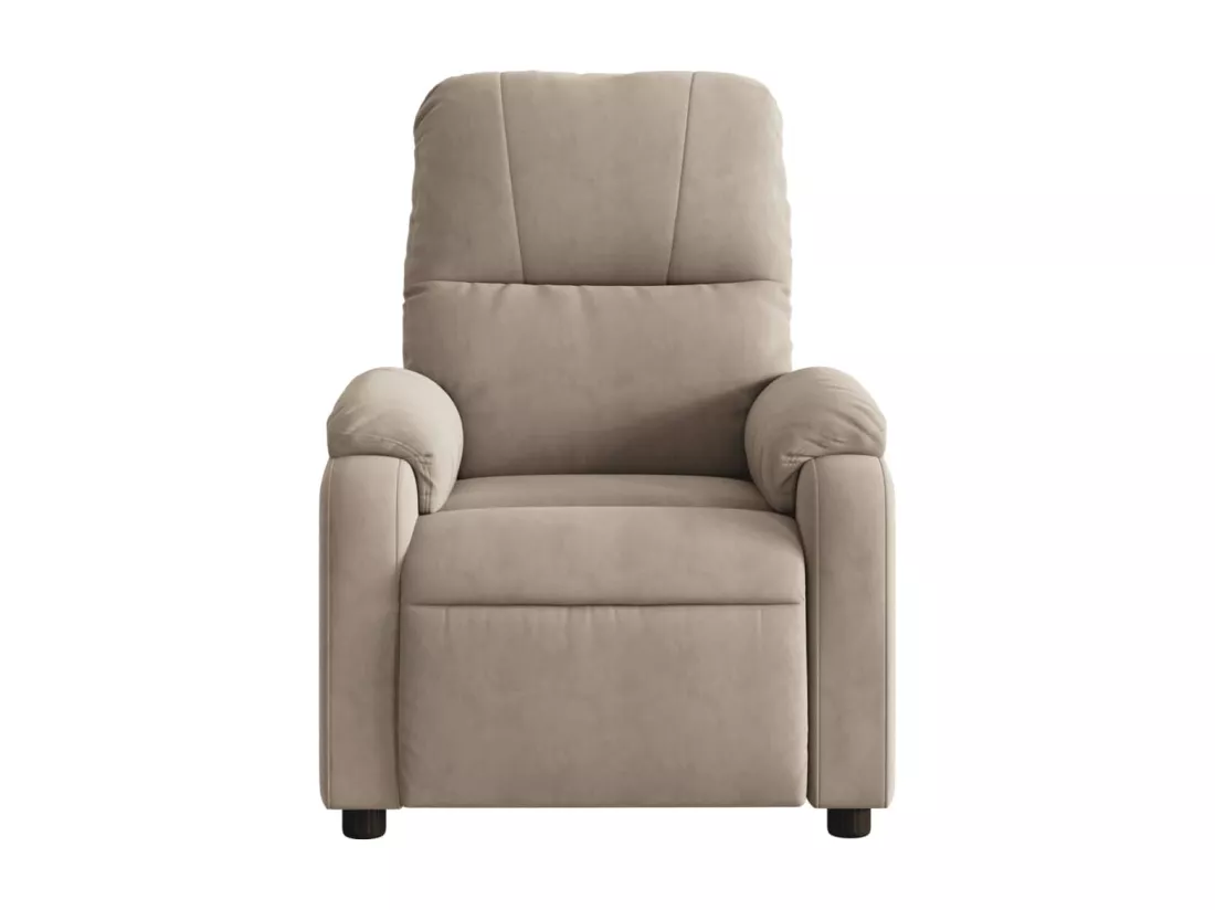 Fauteuil inclinable massant taupe tissu microfibre