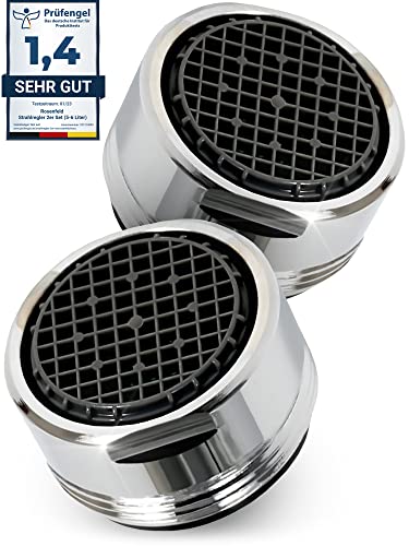 stuks zeer waterbesparende beluchter M24 waterstroom 5 l/min - Hightech antikalk kraanzeef met bolvormig filter - Verchroomde messing beluchter - Opzetbeluchter voor kranen