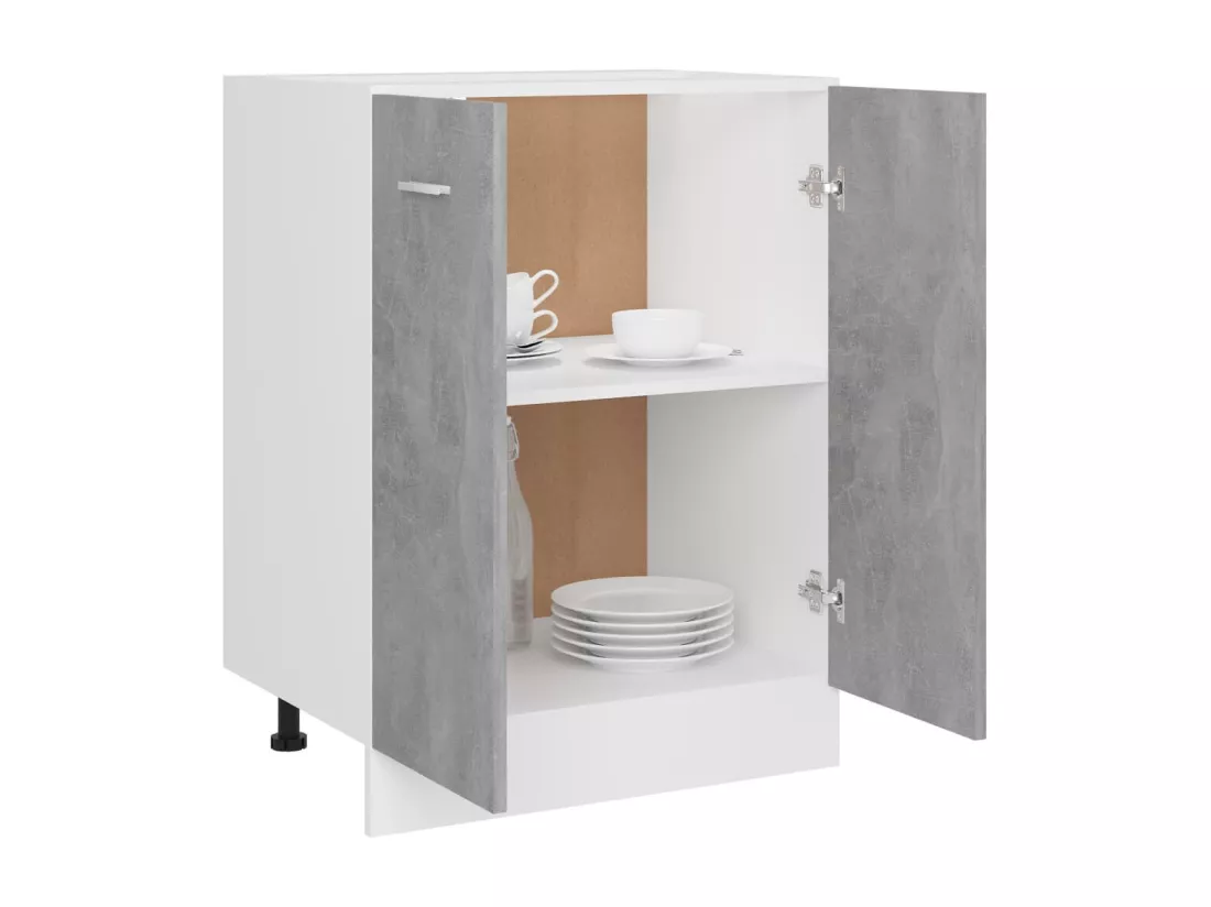 Armoire de plancher Gris béton 60x46x81,5 cm Bois d’ingénierie