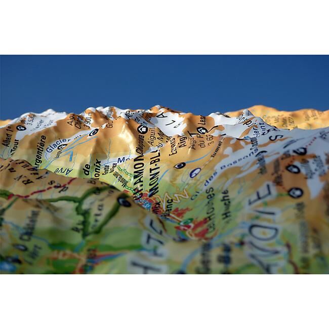 3D MAP - RELIEF TOUR DU MONT BLANC 19.5CM X 29.5CM