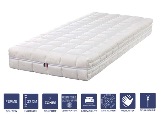 LITERIE JULIEN - Matelas Latex Naturel 80x200 x 23 cm Ferme + Oreiller Visco...