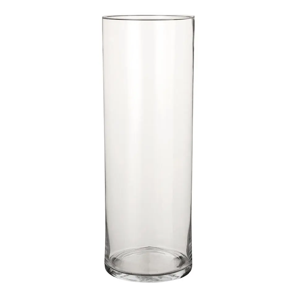 Mica Decorations Vaas - cilinder - glas - transparant - 55 cm