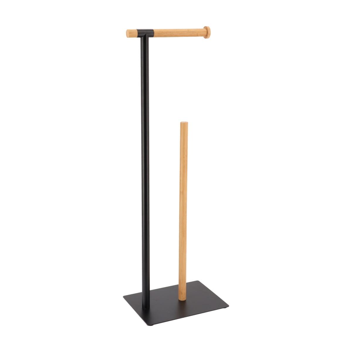 DEROULEUR ET RESERVE PAPIER WC METAL BAMBOU NOIR