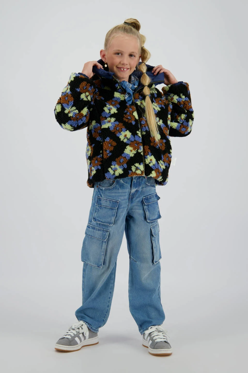 Vingino teddy reversible jas blauw