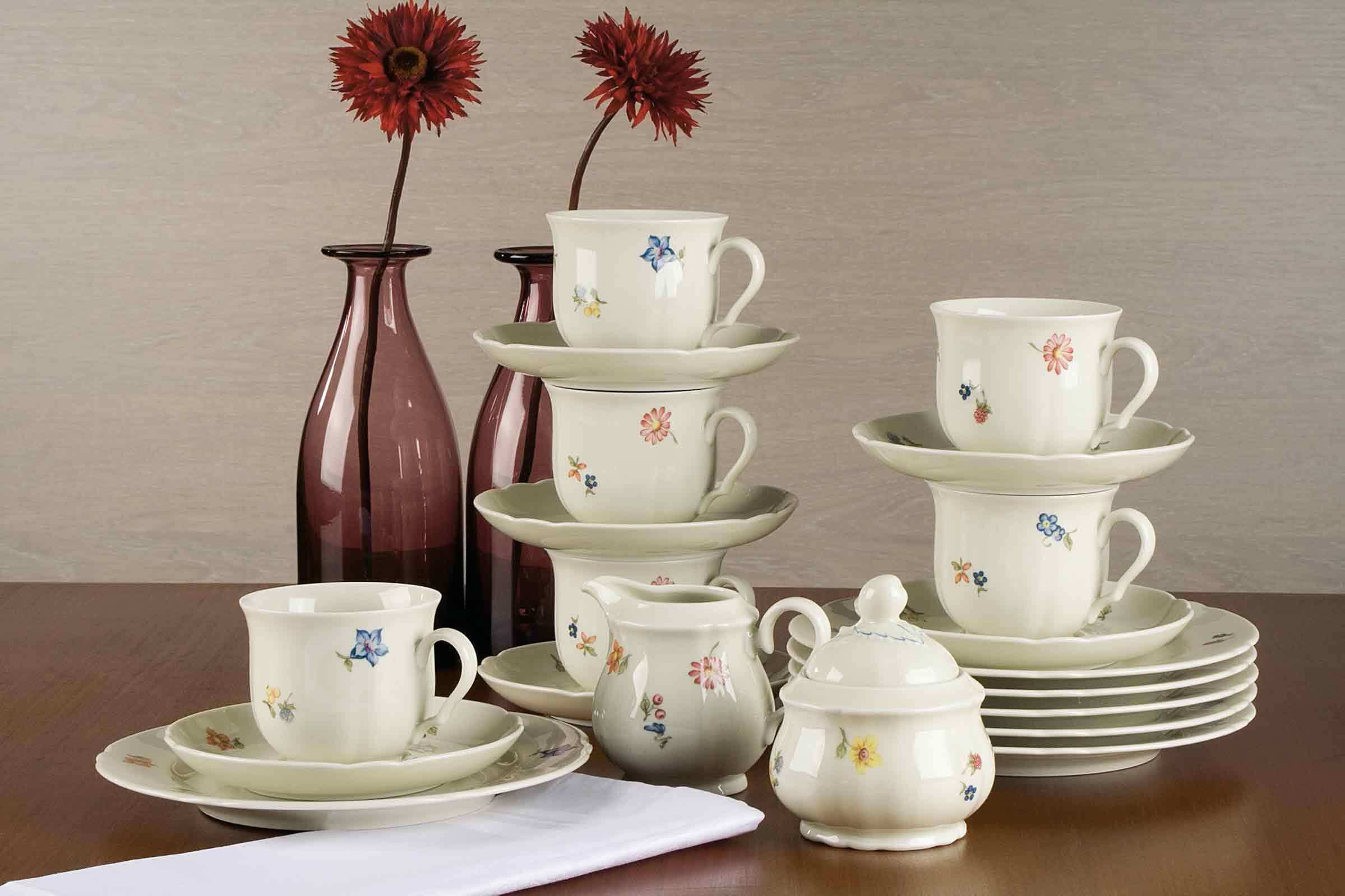 Seltmann Weiden Kaffeeservice Marieluise Elfenbein Blütenmeer 20er Set