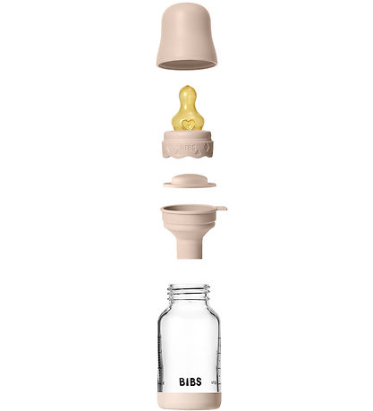BIBS Boheme Babyflasche - 120 ml - Glas/Naturgummi - Blush