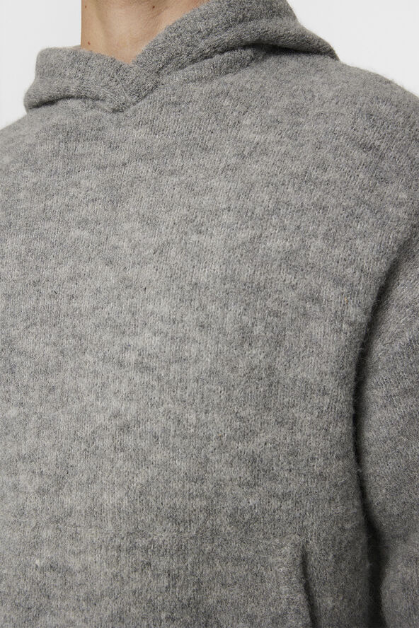 J. Lindeberg Broon Alpaca Blend Hoodie Mid grey melange
